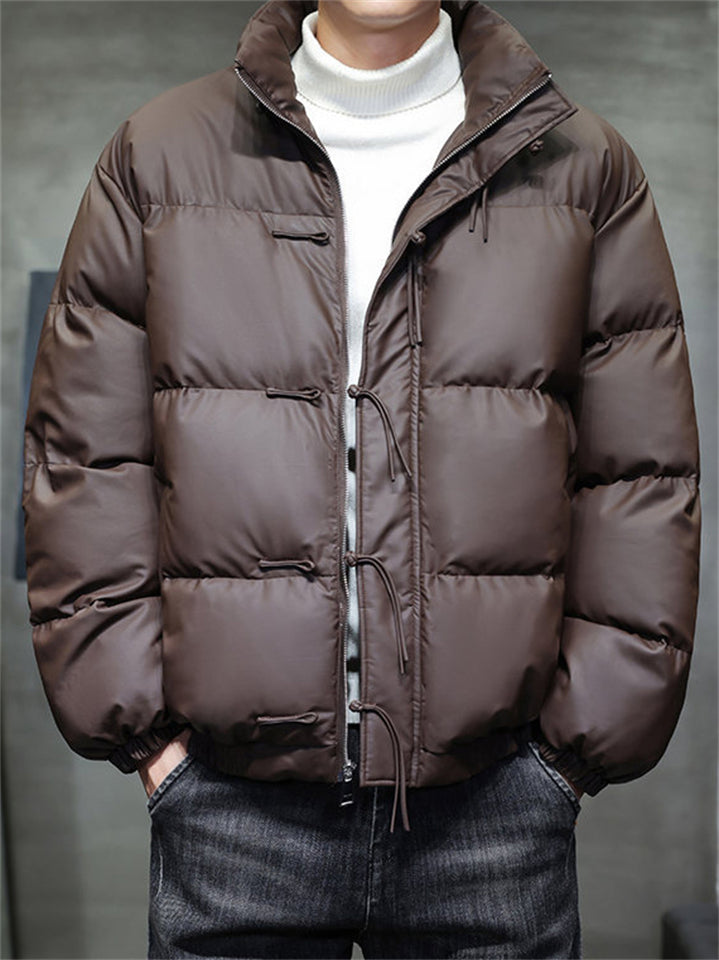‌Men's Winter Trendy Zipper Buttons Padded Puffer Coats