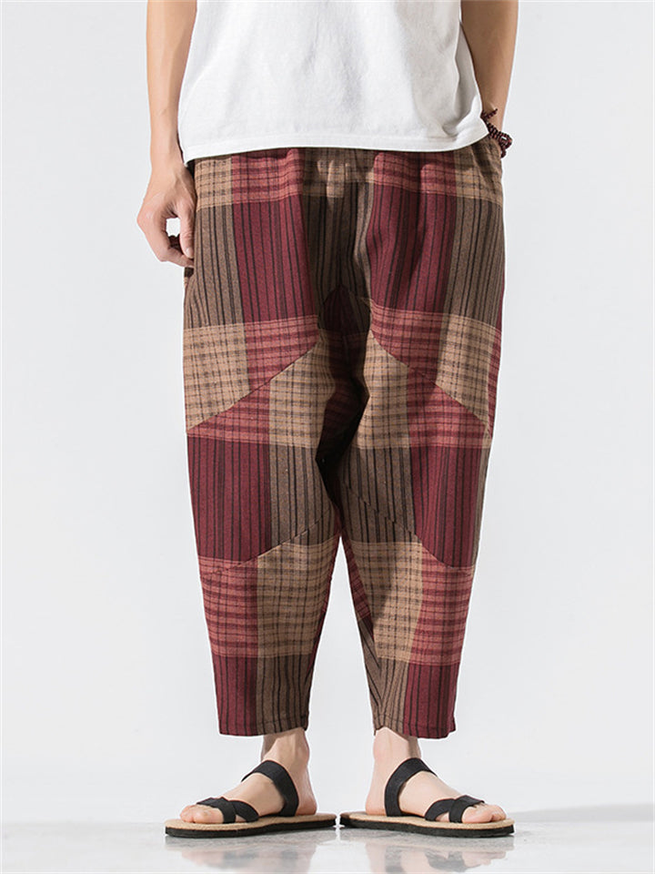 Vintage Comfy Plaid Casual Pants for Men
