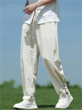 Casual Comfy Oriental Style Cotton Linen Pants for Men