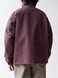 Men's Frog Button Plaid Jacket Long Sleeve Coat
