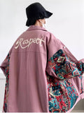 Retro Loose Jacquard Patchwork Cargo Jacket for Men