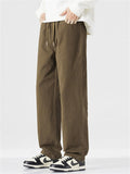 ‌Men's Loose Fit Thermal Lined Casual Straight Pants for Winter