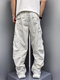 Men Baggy Drawstring Wide Leg Loose Fit Outdoor Cargo Pants
