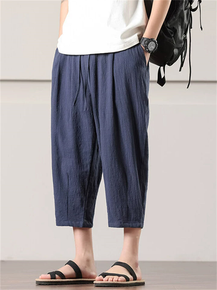 Men's Summer Lightweight Loose Fit Harem Beach Capri Pants