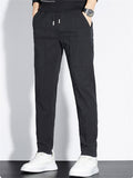 Geometric Jacquard Multi Pocket Casual Jogger Pants