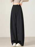 Women's High Waist Casual Loose Fit Pleated Wide Leg Pants