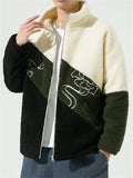 Men's Super Cool Contrast Color Stripe Fluffy Padded Coat