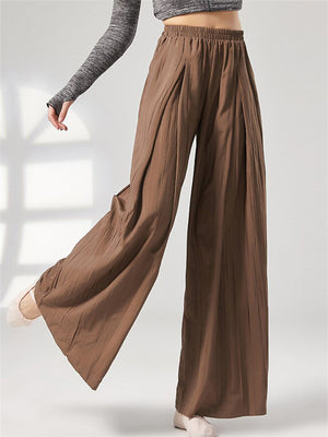 Women's Leisure Simple Pleated Wide Leg Pants