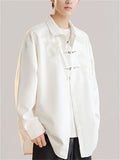 Oriental Style Men's Flower Embroidered Long Sleeve Lapel Shirts