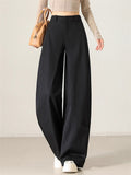 Women's High Waist Casual Loose Fit Pleated Wide Leg Pants