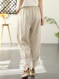 Women's Vintage Lace Patchwork Linen Harem Pants