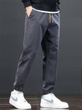 Mens Slim Fit Twill Drawstring Tapered Joggers Pants
