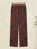 Women's Boho Floral Wide Leg High Waisted Flowy Palazzo Pants