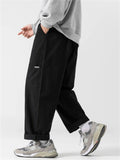 Men's Japanese Street Style Wide Leg Casual Pants with Pockets