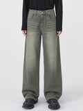 Men Wide Leg Jeans Baggy Fit Y2K Vintage Wash Denim Pants