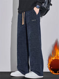‌Men's Comfy Simple Drawstring Corduroy Loose Fit Casual Pants