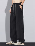 Men Linen Blend Casual Breathable Comfortable Loose Fit Wide Leg Pants