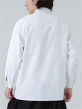 Mens Vintage Chinese Style Ink Bamboo Print Patchwork Button Shirts
