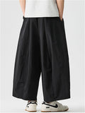 Summer Men's Loose Comfy Wide Leg Cropped Pants