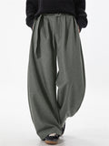 Men's Chic Retro Solid Color Pleated Drape Scimitar Wide Leg Pants