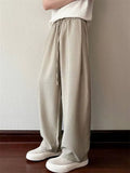 Men's Simple Cozy Wide Leg Relaxed Fit Casual Drawstring Pants
