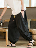 Men's Stylish Japanese Style Black Baggy Harem Bloomers Joggers Pants