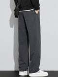 Men's Casual Simple Style Mid Waist Comfy Straight Leg Pants