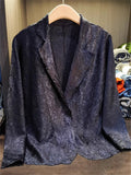 Women's Chic Textured Printed Single Breasted Suit Collar Jackets