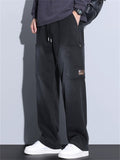 Men's Spring Autumn Mid Waist Loose Straight Casual Pants