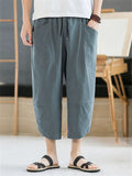 Men's Comfy Cotton Linen Cropped Pants for Summer