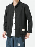 Men's Retro Tang Suit Plain Loose Kungfu Jacket