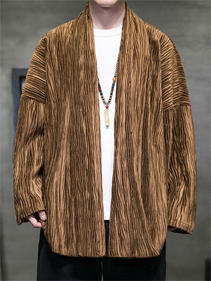 Luxury Velvet Cardigan Textured Tang Suit Jacket for Men