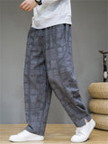 Men's Casual Retro Jacquard Straight Pants