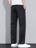 Mens Lightweight Ice Silk Straight Leg Regular Fit Casual Pants