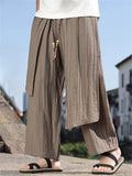 Men's Summer Patchwork Trendy Cozy Drawstring Straight Leg Texture Pants