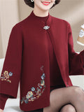 Womens 2Pcs Flower Crochet Cardigan Jacket & Solid Color Sweater Set