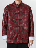 Chinese Style Wave Pattern Stand Collar Button-Up Tang Suit Jackets