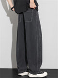 Mens Loose Fit Drawstring Streetwear Baggy Wide Leg Pants