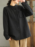 Women's Temperament Sweet Solid Color Shirts
