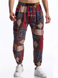 Men's Summer Retro Ethnic Style Print Drawstring Jogger Pants