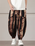 Men's Print Drawstring Wide Leg Lantern Pants