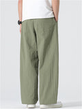 Mens Vintage Simple Loose Fit Wide Leg Baggy Pants