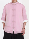 Men's Summer Short Sleeve Chinese Tang Suit Jacquard Kung Fu Top
