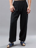 Chinese Style Ramie Loose Elastic Waist Kung Fu Pant for Men
