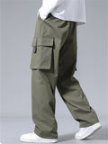 Men's Winter Warm Loose Fit Cargo Pants with Flap Pockets
