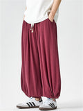 Men's Summer Retro Japanese Style Wide Leg Bloomers Pants