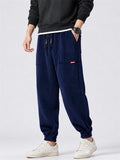 Mens Corduroy Relaxed Fit Utility Cargo Jogger Pants with Pockets