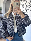 Women's Casual Print Waist Length Cotton-padded Jacket