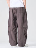 Men's Spring Vintage Japanese Style Baggy Wide Leg Cargo Pants