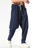 Men's Solid Color Hanzi Pattern Drawstring Jogger Pants